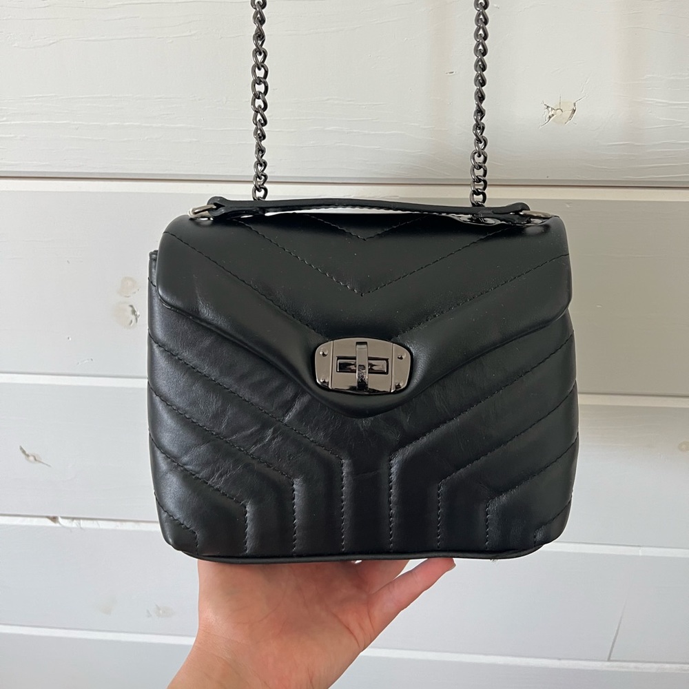 Black leather purse